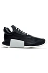 ADIDAS ORIGINALS RICK OWENS X ADIDAS WOMAN SMOOTH AND TEXTURED-LEATHER SNEAKERS BLACK,3074457345620082118