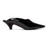 PROENZA SCHOULER Black Patent Mule Kitten Heels