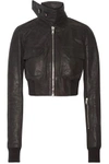 RICK OWENS Cropped leather biker jacket,US 1874378723122761