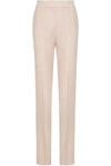 STELLA MCCARTNEY STELLA MCCARTNEY WOMAN ANNA WOOL-PIQUÉ STRAIGHT-LEG PANTS PASTEL PINK,3074457345618916279