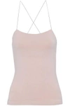 ALEXANDER WANG T T BY ALEXANDER WANG WOMAN CUTOUT STRETCH-MODAL JERSEY CAMISOLE BLUSH,3074457345618515331