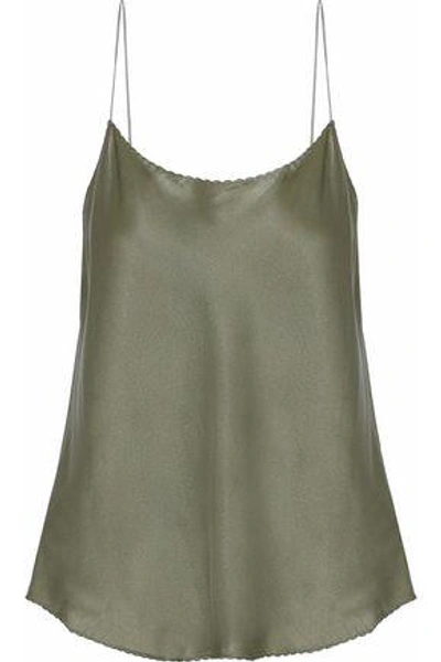 Vince Satin Scalloped Camisole Top In Desert Sage
