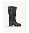 KG KURT GEIGER WINNIE LEATHER AND SUEDE BOOTS