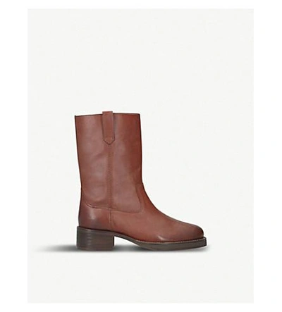 Kg Kurt Geiger Terry Leather Boots In Tan