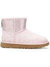 Ugg Boots Calfskin Suede Logo Brown Pink In Beige