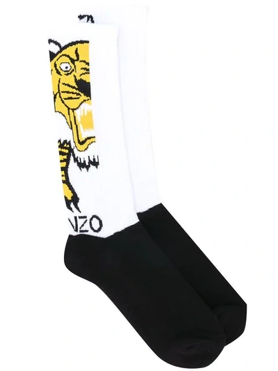 Kenzo Giant Tiger Socks In Black
