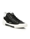 MOSCHINO Clean Logo Sole Leather Sneakers