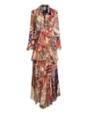 ETRO Western Silk Patchwork Ruffle Gown