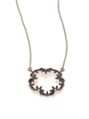 MIZUKI Diamond & 14K Blackened Gold Small Open Petal Necklace