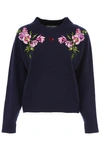 DOLCE & GABBANA KNIT PULL WITH ROSE PATCHES,10672280