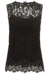 Dolce & Gabbana Cordonetto-lace Sleeveless Tank Top In Nero|nero