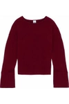 IRIS & INK IRIS & INK WOMAN LEAH CASHMERE SWEATER BURGUNDY,3074457345619026261