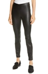 Vince Zipped-detail Stretch-leather Leggings In Black