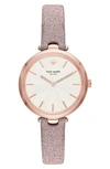 KATE SPADE HOLLAND GLITTER STRAP WATCH, 34MM,KSW1474