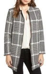 CUPCAKES AND CASHMERE FERNANDO HERRINGBONE PLAID COAT,CI300162