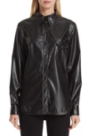 KWAIDAN EDITIONS FAUX LEATHER BLOUSE,AW18T013 FT