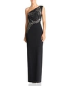 ADRIANNA PAPELL EMBELLISHED ONE-SHOULDER GOWN,AP1E203987