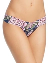 Hanky Panky Florentina Signature Lace Low-rise Thong In Navy Floral