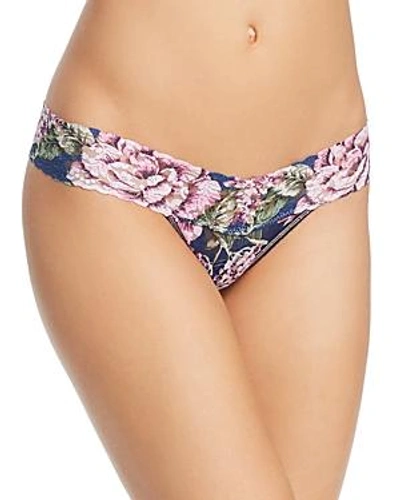 Hanky Panky Florentina Signature Lace Low-rise Thong In Purple Multi
