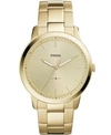 FOSSIL MEN'S MINIMALIST GOLD-TONE STAINLESS STEEL BRACELET WATCH 44MM