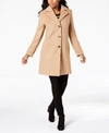 Calvin Klein Single-breasted Button Front Coat In Camel