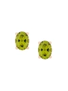 DELFINA DELETTREZ 18kt champagne gold Dots Solitaire peridot stud earrings
