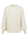 P.A.R.O.S.H CABLE KNIT SWEATER,10672440