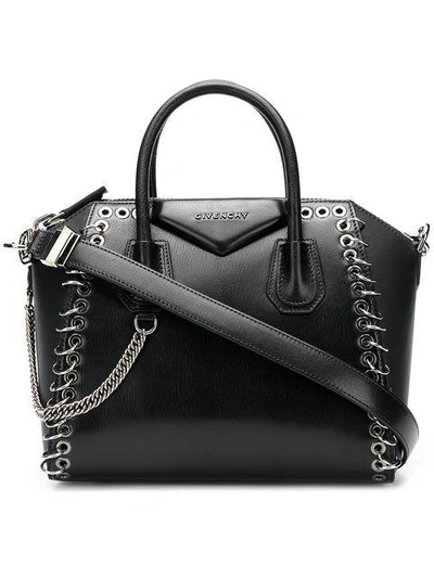 Givenchy Black Antigona Eyelet Leather Tote Bag
