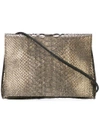 B MAY B MAY FOLDOVER CLUTCH BAG - METALLIC