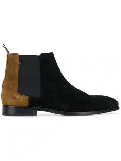 Ps By Paul Smith Gerald Contrast Suede Chelsea Boots In Black