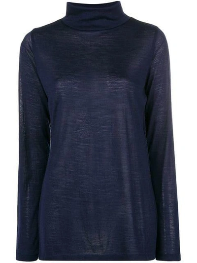 Allude Roll Neck Top In Blue