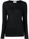 ALLUDE ALLUDE LONG-SLEEVED T-SHIRT - BLACK