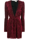 SAINT LAURENT VELVET-FLOCKED DRESS