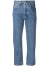 LEVI'S CROPPED FADED JEANS