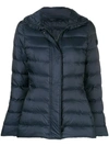 PEUTEREY PEUTEREY CONCEALED FRONT PADDED JACKET - BLUE