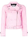 MOSCHINO MOSCHINO DOUBLE BREASTED BIKER JACKET - PINK