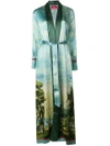 F.R.S FOR RESTLESS SLEEPERS F.R.S FOR RESTLESS SLEEPERS PRINTED LONG BELTED KIMONO - GREEN