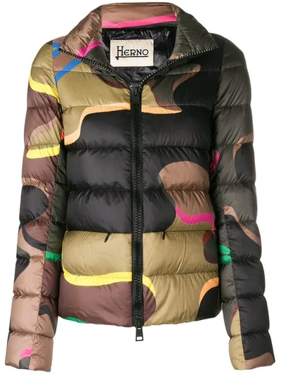 Herno Camouflage-print Puffer Jacket
