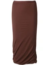RICK OWENS RICK OWENS LILIES FITTED SKIRT - BROWN
