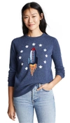 Autumn Cashmere Queen Rocket Intarsia Cashmere Sweater In Overalls Combo