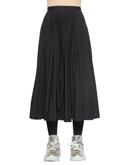 Maison Margiela Pleated Technical Skirt In Black