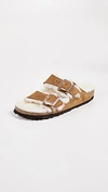 Birkenstock Arizona Shearling & Suede Sandals In Light Brown