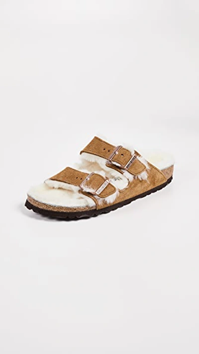 Birkenstock Arizona Shearling Sandals In Mink
