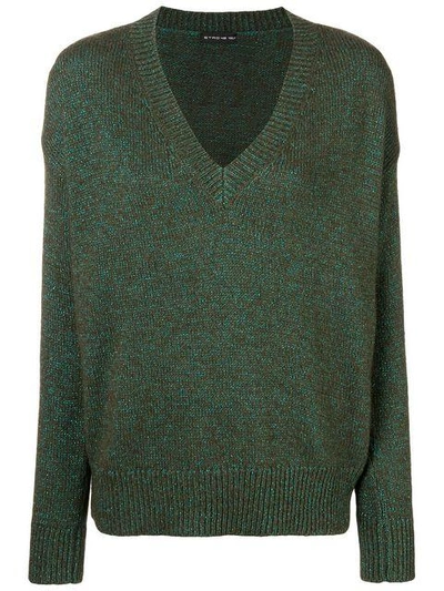 Etro Glitter V-neck Jumper - Green