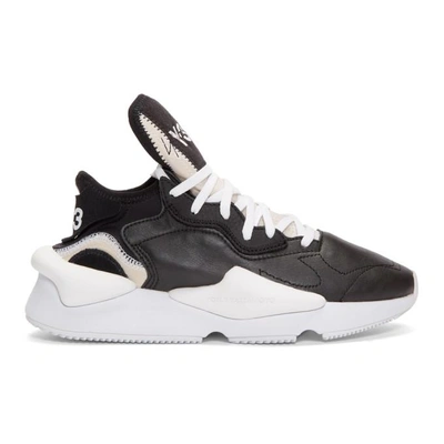 Y-3 Black Kaiwa Low Top Sneakers In White,black