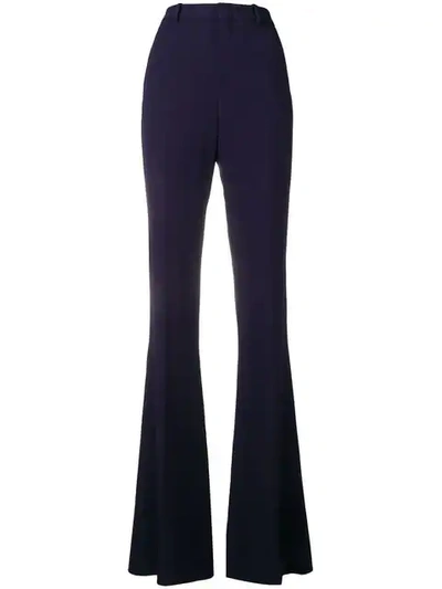 Gucci High-rise Flared Stretch-crepe Cady Trousers In Blue