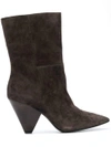 ASH ASH TAPERED HEEL ANKLE BOOTS - BROWN