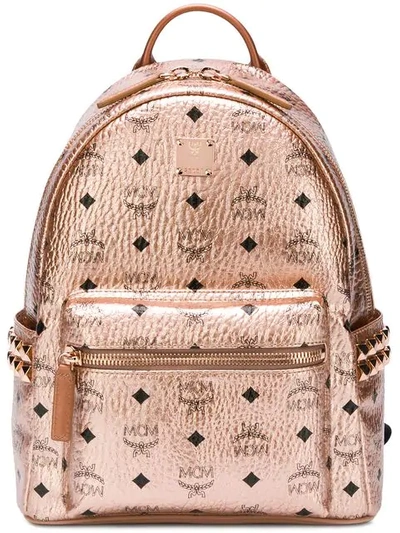 Mcm Mini Studded Stark Backpack In Beige