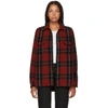 SAINT LAURENT SAINT LAURENT RED AND BLACK BRUSHED FLANNEL SHIRT