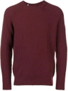 CLOSED CLOSED RIBBED-KNIT CREWNECK JUMPER - PINK